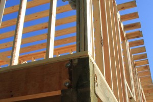 Framing is part of blacking in a house near the beach in Coastal Mississippi