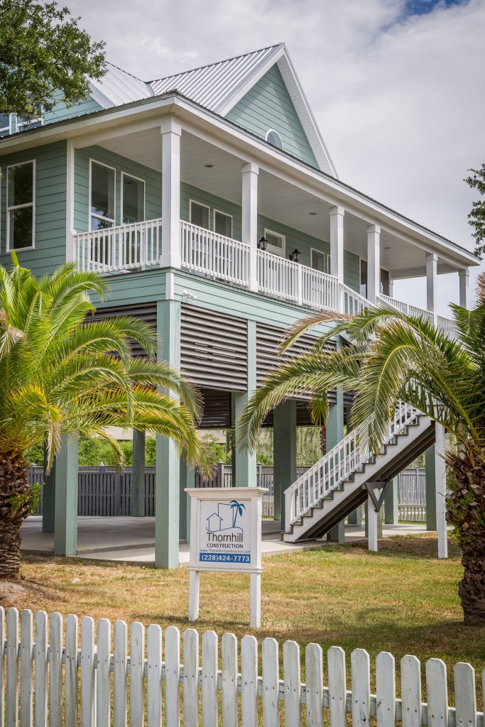 Coastal style new construction home built by Thornhill Construction near Pass Christian Mississippi